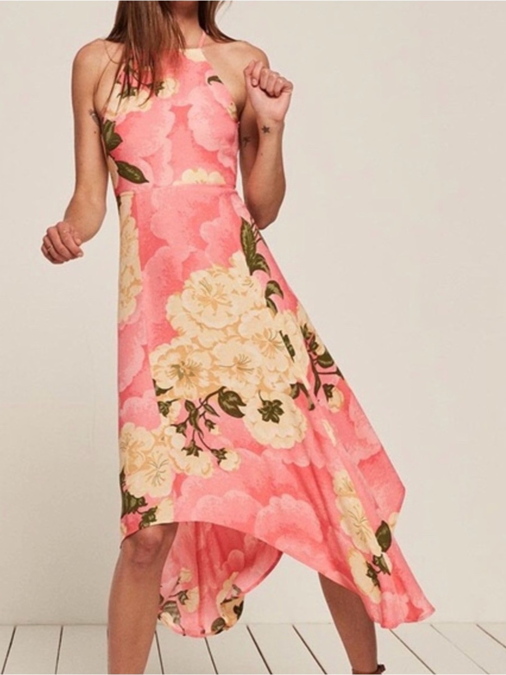 REFORMATION Waverly Open Back Midi Dress